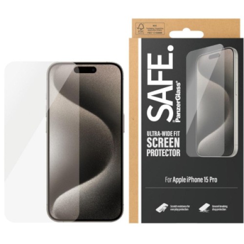 Стекло защитное PANZERGLASS iPhone 15 Pro (PG_SAFE95535)