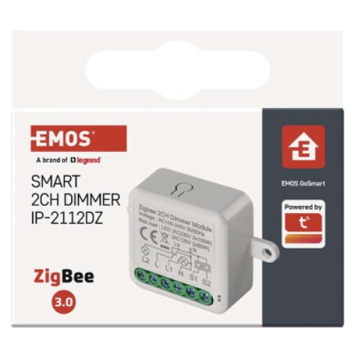 Модуль управления умным домом EMOS H5108 ZigBee 3.0 2-Channel Dimmer (H5108) Модуль управления умным домом EMOS H5108 ZigBee 3.0 2-Channel Dimmer (H5108)