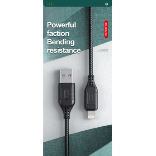 Дата кабель USB 2.0 AM to Lightning 1.0m braided black XO (NB235_L_Black)