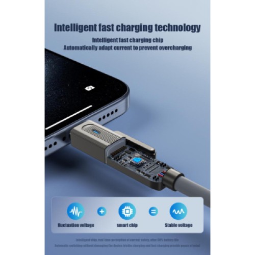 Дата кабель USB 2.0 AM to USB-C + USB 2.0 AM to Lightning 1.0m 60W gray XO (NB275_4-in-1_Gray)