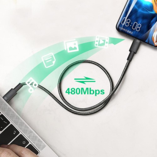 Дата кабель USB-C to USB-C 1.0m 100W braided black XO (NBQ199_С_Black)