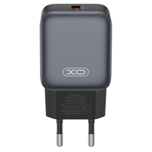 Зарядное устройство XO USB QC3.0 18W black (L152_Black)