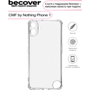 Чохол до мобільного телефона BeCover Anti-Shock CMF by Nothing Phone 1 Clear (713503)