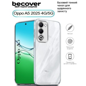 Чехол для мобильного телефона BeCover Silicone Oppo A5 2025 4G/5G Transparent (713882)