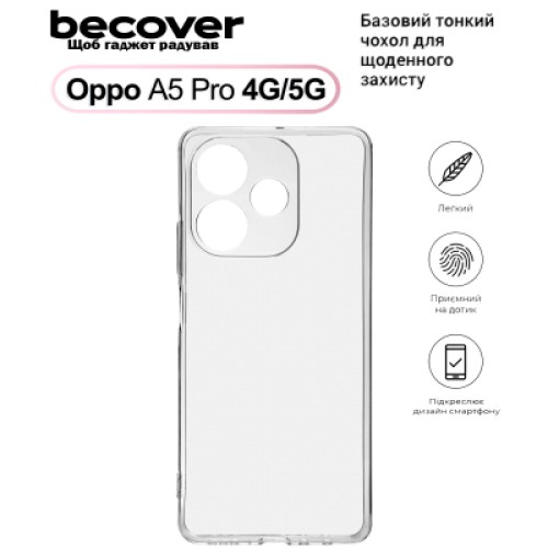 Чехол для мобильного телефона BeCover Silicone Oppo A5 Pro 4G/5G Transparent (713787)