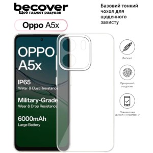 Чехол для мобильного телефона BeCover Silicone Oppo A5x 4G/5G Transparent (713789)