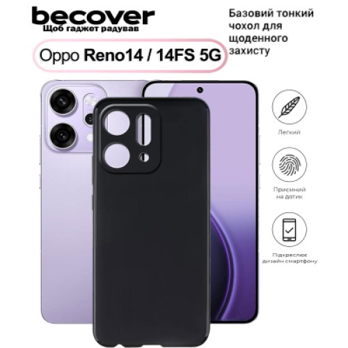 Чехол для мобильного телефона BeCover Silicone Oppo Reno14 / 14FS 5G Black (713791)