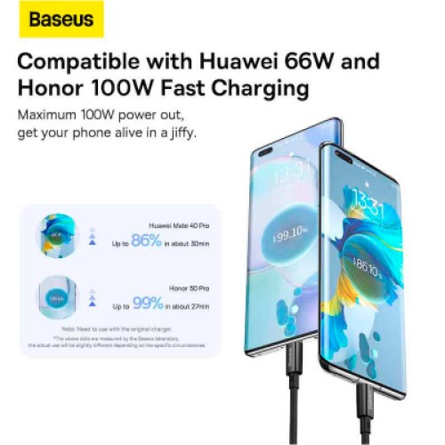 Дата кабель USB 2.0 AM to USB-C 1.5m 100W black Baseus (P10320102114-01)