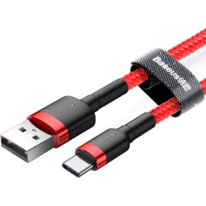 Дата кабель USB 2.0 AM to USB-C 3.0m 2A red Baseus (CATKLF-U09)
