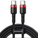 Дата кабель USB-C to USB-C 2.0m PD2.0 100W (20V/5A) red+black Baseus (CATKLF-AL91)