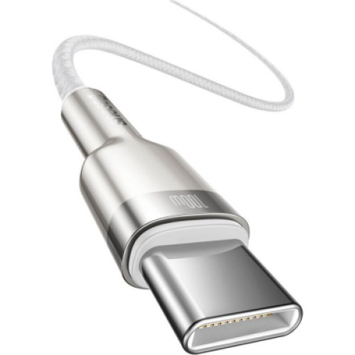 Дата кабель USB-C to USB-C 1.0m 100W metal white Baseus (CATJK-C02) Дата кабель USB-C to USB-C 1.0m 100W metal white Baseus (CATJK-C02)