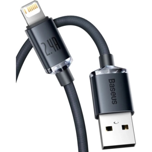 Дата кабель USB 2.0 AM to Lightning 2.0m 2.4A black Baseus (CAJY000101) Дата кабель USB 2.0 AM to Lightning 2.0m 2.4A black Baseus (CAJY000101)