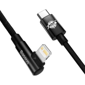 Дата кабель USB-C to Lightning 1.0m 20W 90° corner black Baseus (CAVP000201)