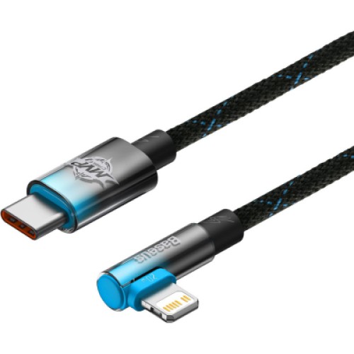 Дата кабель USB-C to Lightning 1.0m 20W 90° corner black/blue Baseus (CAVP000221) Дата кабель USB-C to Lightning 1.0m 20W 90° corner black/blue Baseus (CAVP000221)
