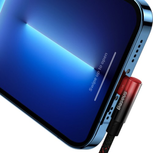 Дата кабель USB-C to Lightning 1.0m 20W 90° corner black/red Baseus (CAVP000220) Дата кабель USB-C to Lightning 1.0m 20W 90° corner black/red Baseus (CAVP000220)
