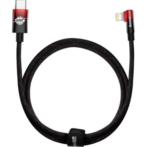 Дата кабель USB-C to Lightning 1.0m 20W 90° corner black/red Baseus (CAVP000220) Дата кабель USB-C to Lightning 1.0m 20W 90° corner black/red Baseus (CAVP000220)