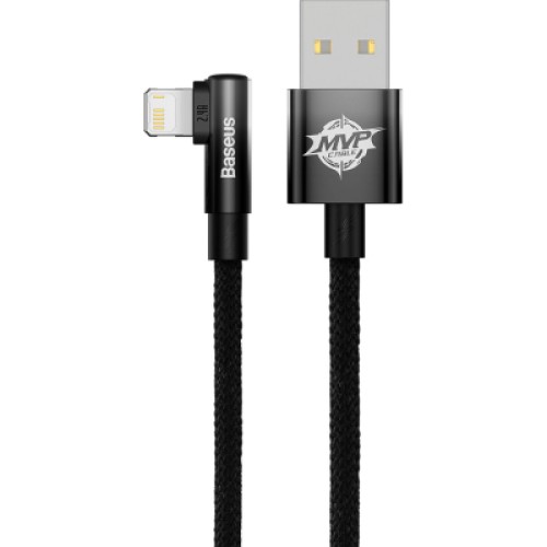 Дата кабель USB 2.0 AM to Lightning 2.0m 2.4A 90° corner black Baseus (CAVP000101) Дата кабель USB 2.0 AM to Lightning 2.0m 2.4A 90° corner black Baseus (CAVP000101)