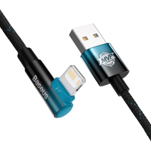 Дата кабель USB 2.0 AM to Lightning 2.0m 2.4A 90° corner black/blue Baseus (CAVP000121) Дата кабель USB 2.0 AM to Lightning 2.0m 2.4A 90° corner black/blue Baseus (CAVP000121)