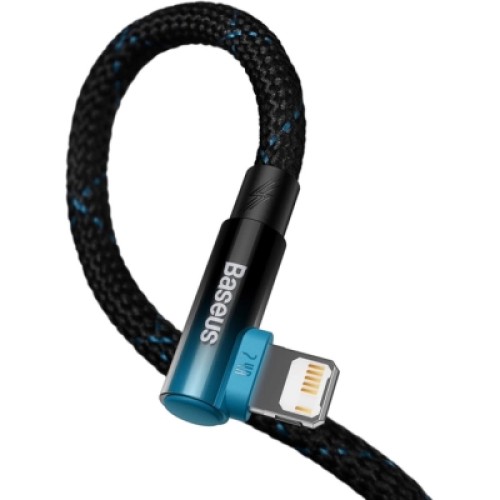 Дата кабель USB 2.0 AM to Lightning 2.0m 2.4A 90° corner black/blue Baseus (CAVP000121) Дата кабель USB 2.0 AM to Lightning 2.0m 2.4A 90° corner black/blue Baseus (CAVP000121)
