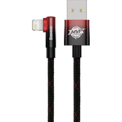 Дата кабель USB 2.0 AM to Lightning 2.0m 2.4A 90° corner black/red Baseus (CAVP000120) Дата кабель USB 2.0 AM to Lightning 2.0m 2.4A 90° corner black/red Baseus (CAVP000120)