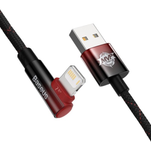 Дата кабель USB 2.0 AM to Lightning 2.0m 2.4A 90° corner black/red Baseus (CAVP000120) Дата кабель USB 2.0 AM to Lightning 2.0m 2.4A 90° corner black/red Baseus (CAVP000120)