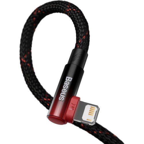 Дата кабель USB 2.0 AM to Lightning 2.0m 2.4A 90° corner black/red Baseus (CAVP000120) Дата кабель USB 2.0 AM to Lightning 2.0m 2.4A 90° corner black/red Baseus (CAVP000120)