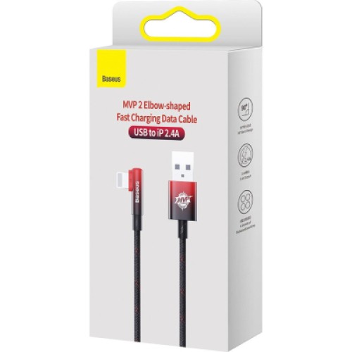 Дата кабель USB 2.0 AM to Lightning 2.0m 2.4A 90° corner black/red Baseus (CAVP000120) Дата кабель USB 2.0 AM to Lightning 2.0m 2.4A 90° corner black/red Baseus (CAVP000120)
