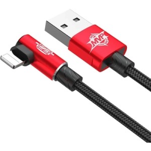 Дата кабель USB 2.0 AM to Lightning 2.0m 1.5A 90° corner red Baseus (CALMVP-A09)