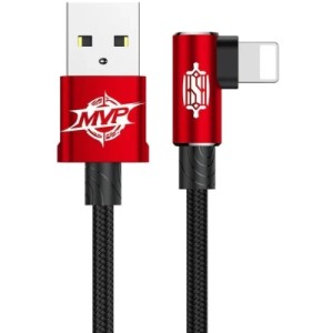 Дата кабель USB 2.0 AM to Lightning 2.0m 1.5A 90° corner red Baseus (CALMVP-A09)
