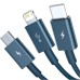 Дата кабель USB 2.0 AM to Lightning + Micro 5P + Type-C 1.5m 3.5A blue Baseus (CAMLTYS-03) Дата кабель USB 2.0 AM to Lightning + Micro 5P + Type-C 1.5m 3.5A blue Baseus (CAMLTYS-03)