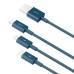 Дата кабель USB 2.0 AM to Lightning + Micro 5P + Type-C 1.5m 3.5A blue Baseus (CAMLTYS-03) Дата кабель USB 2.0 AM to Lightning + Micro 5P + Type-C 1.5m 3.5A blue Baseus (CAMLTYS-03)