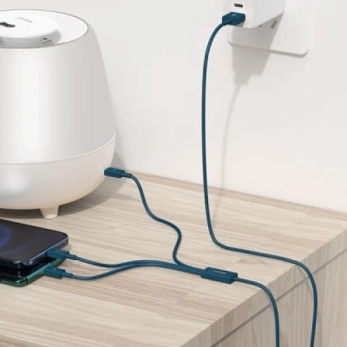 Дата кабель USB 2.0 AM to Lightning + Micro 5P + Type-C 1.5m 3.5A blue Baseus (CAMLTYS-03) Дата кабель USB 2.0 AM to Lightning + Micro 5P + Type-C 1.5m 3.5A blue Baseus (CAMLTYS-03)