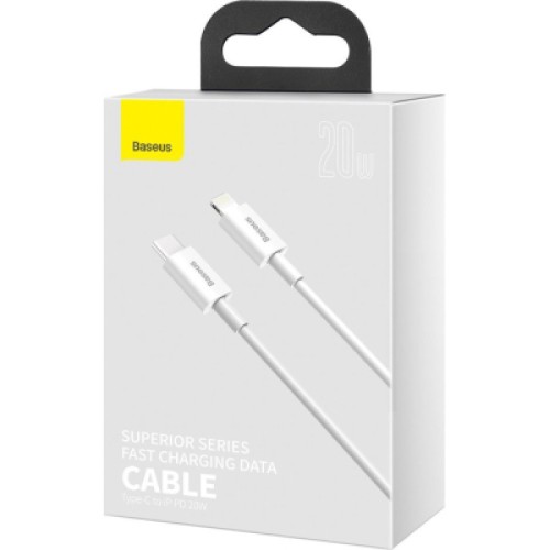 Дата кабель USB-C to Lightning 2.0m 20W white Baseus (CATLYS-C02) Дата кабель USB-C to Lightning 2.0m 20W white Baseus (CATLYS-C02)