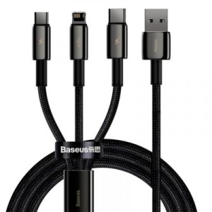 Дата кабель USB 2.0 AM to Lightning + Micro 5P + Type-C 1.5m 3.5A black Baseus (CAMLTWJ-01)