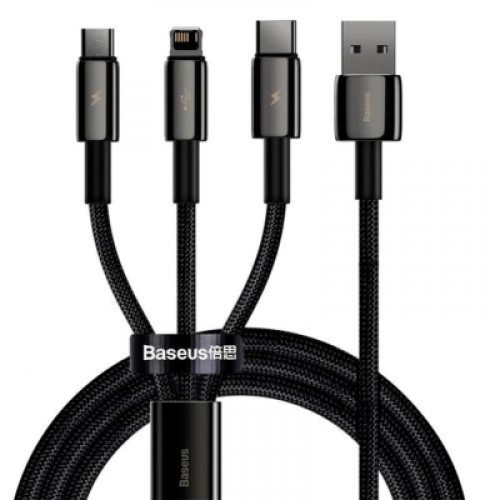 Дата кабель USB 2.0 AM to Lightning + Micro 5P + Type-C 1.5m 3.5A black Baseus (CAMLTWJ-01) Дата кабель USB 2.0 AM to Lightning + Micro 5P + Type-C 1.5m 3.5A black Baseus (CAMLTWJ-01)