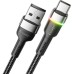 Дата кабель USB 2.0 AM to USB-C 0.5m 3A LED black Essager (EXCT-XCDB01)