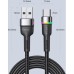 Дата кабель USB 2.0 AM to USB-C 2.0m 3A LED black Essager (EXCT-XCDA01)