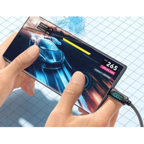 Дата кабель USB 2.0 AM to USB-C 2.0m 7A LED black Essager (EXCT-XYA01-P)