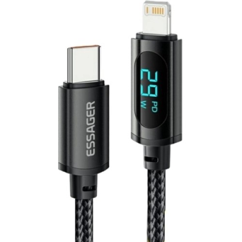 Дата кабель USB-C to Lightning 1.0m 29W LED black Essager (EXCTL-XY01-P) Дата кабель USB-C to Lightning 1.0m 29W LED black Essager (EXCTL-XY01-P)
