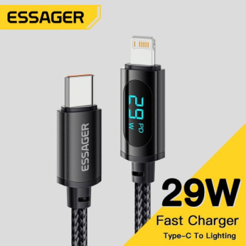 Дата кабель USB-C to Lightning 1.0m 29W LED black Essager (EXCTL-XY01-P) Дата кабель USB-C to Lightning 1.0m 29W LED black Essager (EXCTL-XY01-P)