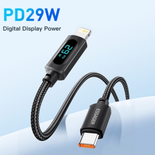 Дата кабель USB-C to Lightning 1.0m 29W LED black Essager (EXCTL-XY01-P) Дата кабель USB-C to Lightning 1.0m 29W LED black Essager (EXCTL-XY01-P)