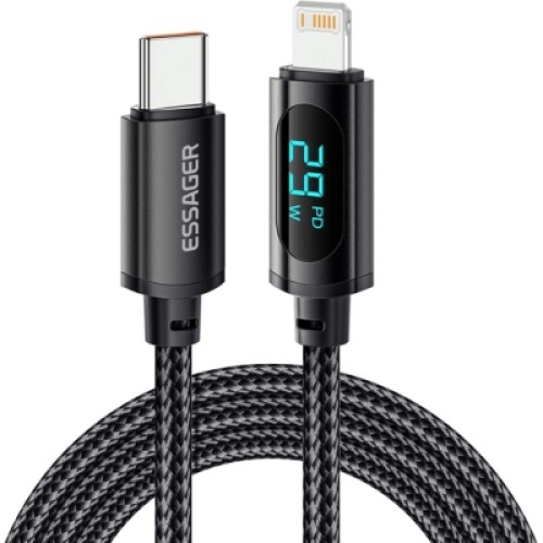 Дата кабель USB-C to Lightning 1.0m 29W LED black Essager (EXCTL-XY01-P) Дата кабель USB-C to Lightning 1.0m 29W LED black Essager (EXCTL-XY01-P)