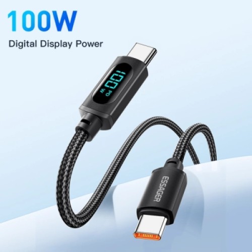 Дата кабель USB-C to USB-C 1.0m 100W LED black Essager (EXCTT1-XY01-P) Дата кабель USB-C to USB-C 1.0m 100W LED black Essager (EXCTT1-XY01-P)