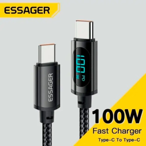 Дата кабель USB-C to USB-C 2.0m 100W LED black Essager (EXCTT1-XYA01-P)
