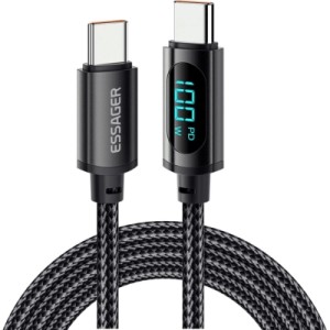 Дата кабель USB-C to USB-C 2.0m 100W LED black Essager (EXCTT1-XYA01-P)