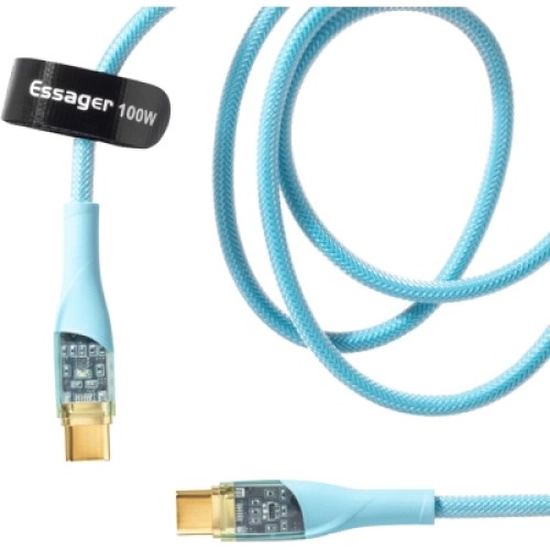 Дата кабель USB-C to USB-C 1.0m 100W blue Essager (EXCTT1-XJ03-P) Дата кабель USB-C to USB-C 1.0m 100W blue Essager (EXCTT1-XJ03-P)