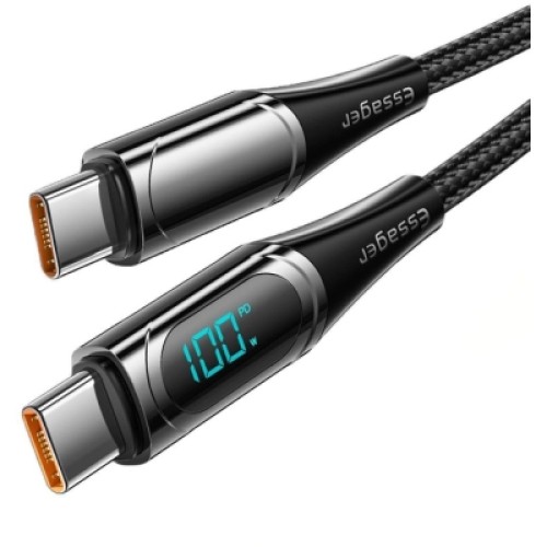 Дата кабель USB-C to USB-C 1.0m 100W Digital Display black Essager (ES-XCTT1-YD01) Дата кабель USB-C to USB-C 1.0m 100W Digital Display black Essager (ES-XCTT1-YD01)