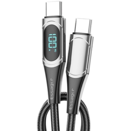 Дата кабель USB-C to USB-C 2.0m 100W Digital Display black Essager (ES-XCTT1-YDA01)