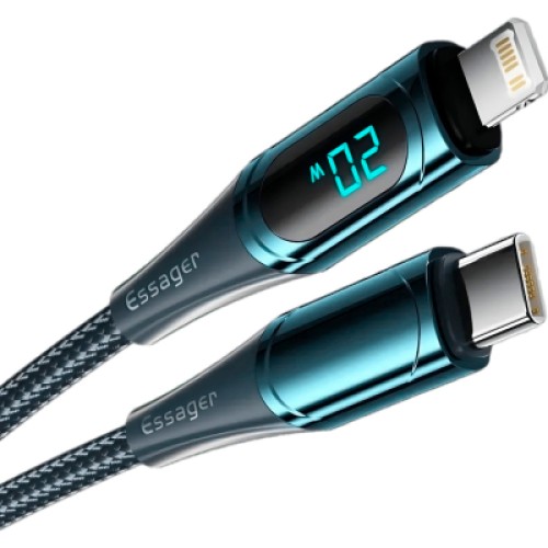 Дата кабель USB-C to Lightning 1.0m 20W Digital Display blue Essager (EXCTL-YD03) Дата кабель USB-C to Lightning 1.0m 20W Digital Display blue Essager (EXCTL-YD03)