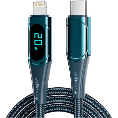 Дата кабель USB-C to Lightning 2.0m 20W Digital Display blue Essager (EXCTL-YDA03) Дата кабель USB-C to Lightning 2.0m 20W Digital Display blue Essager (EXCTL-YDA03)